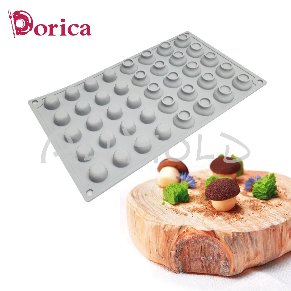 Dorica 40 Cell Mushroom Mousse Mold Fondant Chocolate French Dessert Cake Decorating Silicone Mould Kitchen Bakeware Accessories