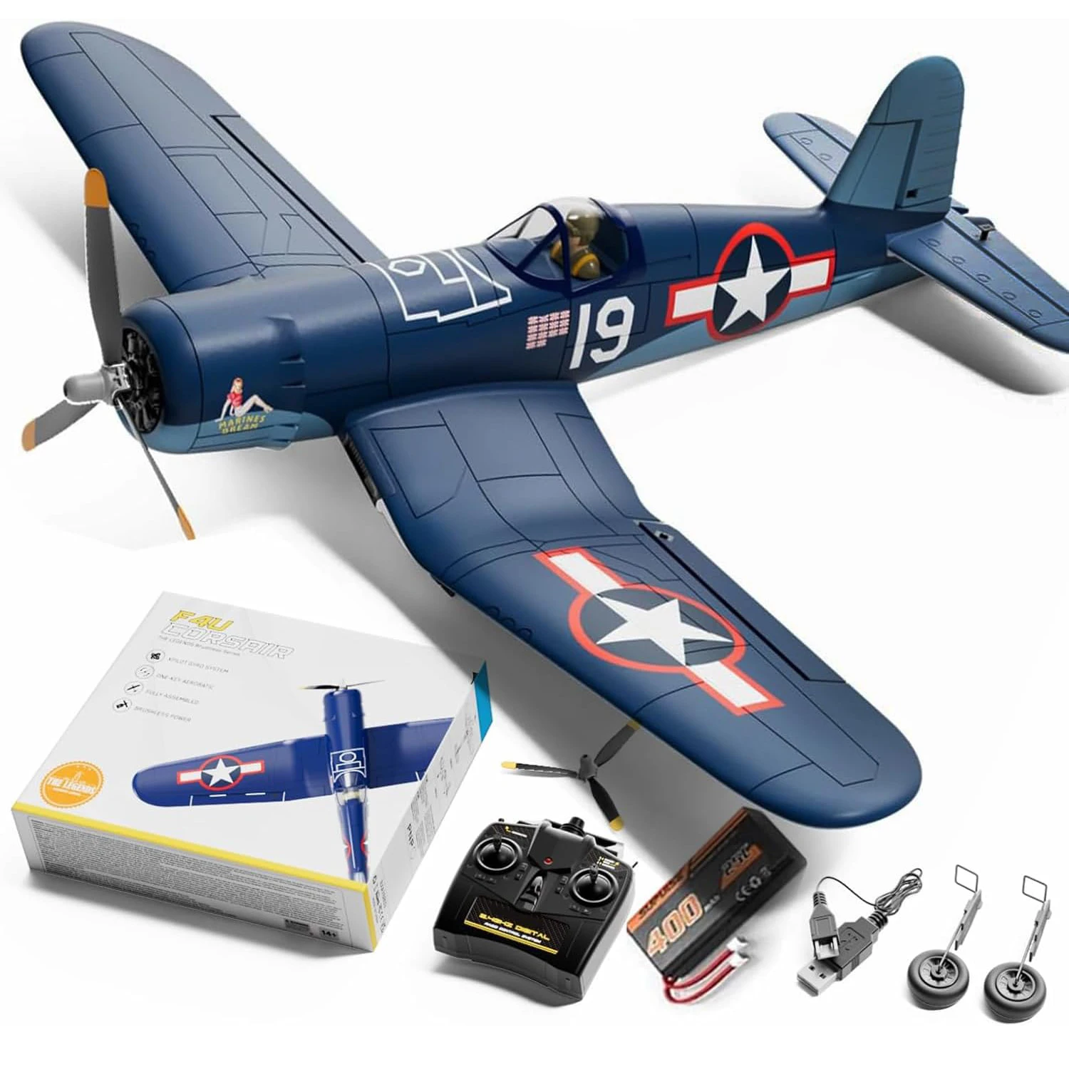 

Volantex 500mm F4U Corsair Remote Control Airplane Aircraft Combat Xpilot Stabilization Aerobatics / 6 Axis Gyro 4CH P51D