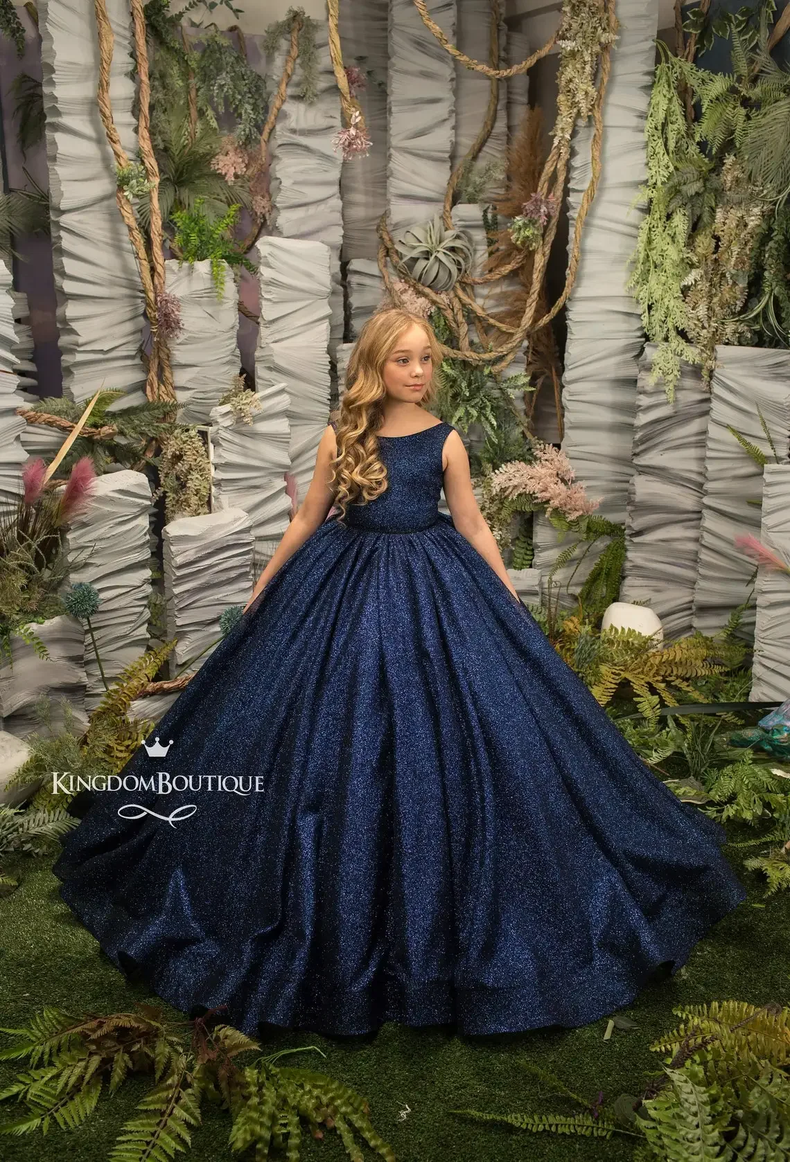 

Customized Navy Blue Flower Girls Dress Kids Bow Back Girl Party Gowns Baby Wedding First Communion Bridesmaid Birthday Dress