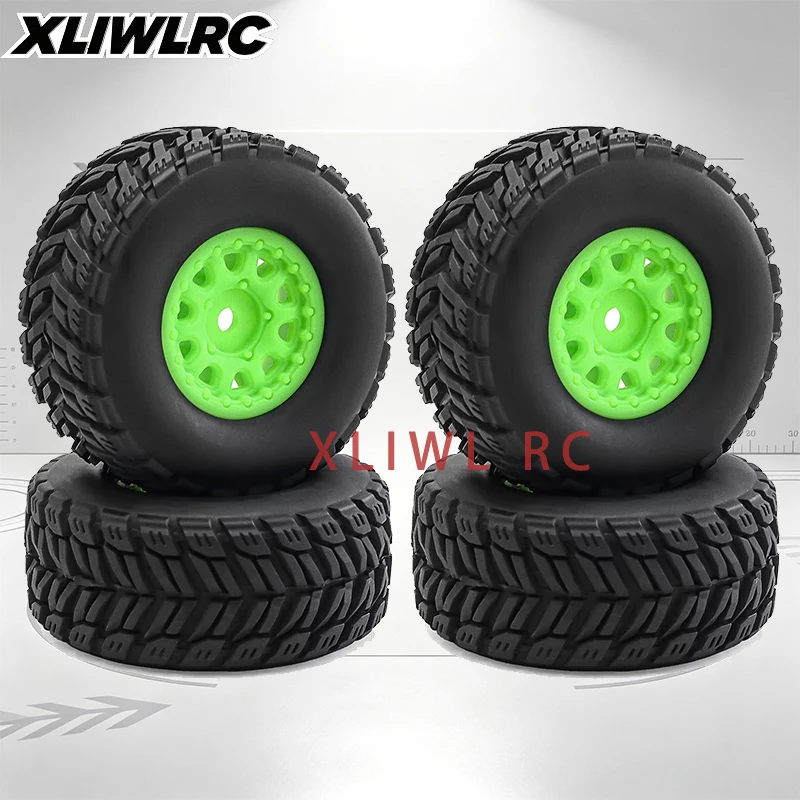 High Grip Rubber Tires & Wheel Set, RC Car Upgrade Parts for 1/14 ARRMA MOJAVE GROM Off‑Road Vehicle Accessories