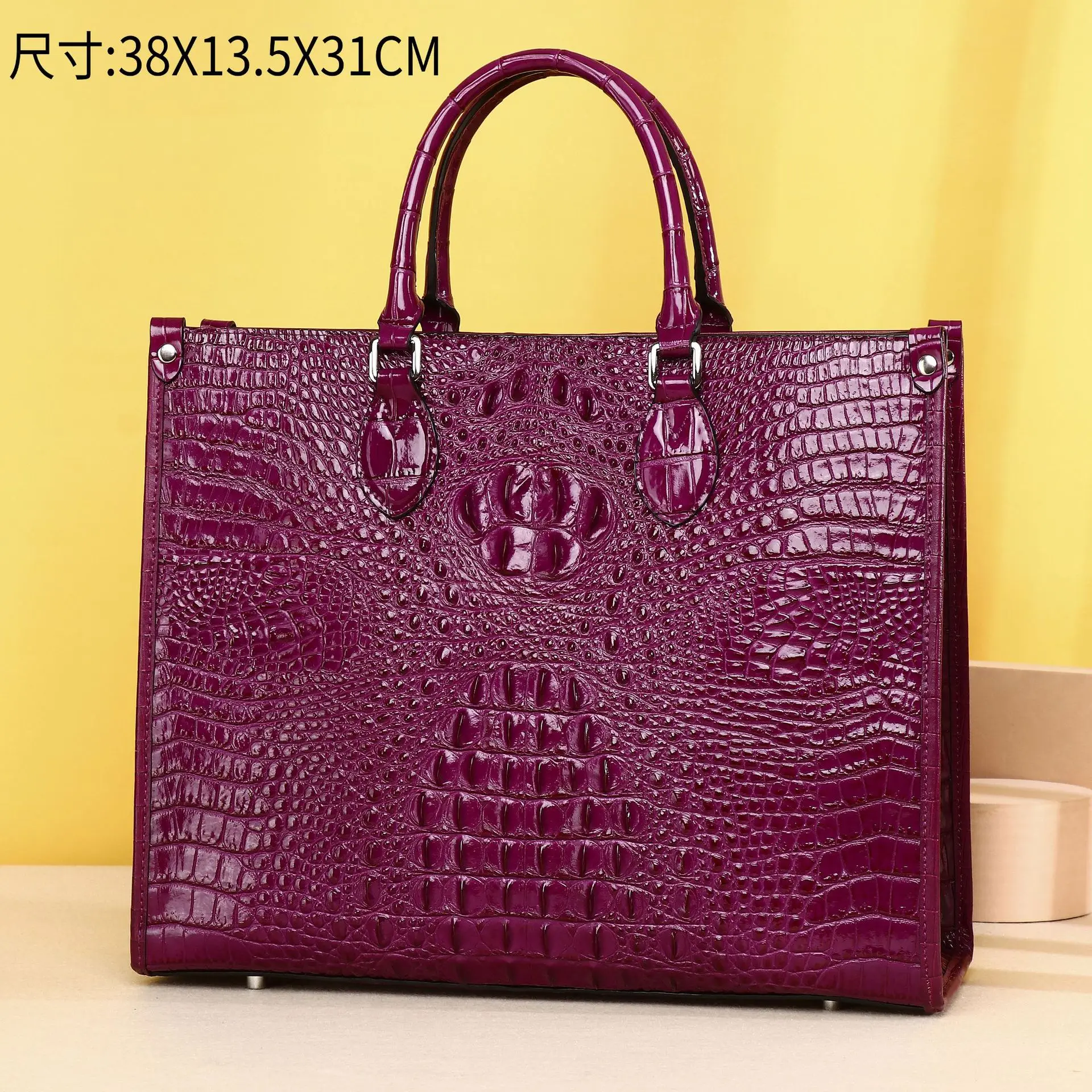 

Crocodile Bone Pattern Tote Women's Bag New Large Capacity Women's Luxury Handbag Shoulder Bag Fashion Bag Trendy Worker