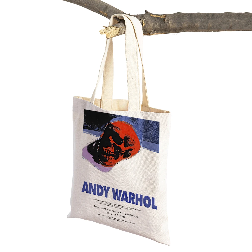 Andy Warhol Skeleton Gallery Shopping Bag Double Print Eco Casual Nordic Shopper Bags Lady Canvas Tote Women Travel Handbag