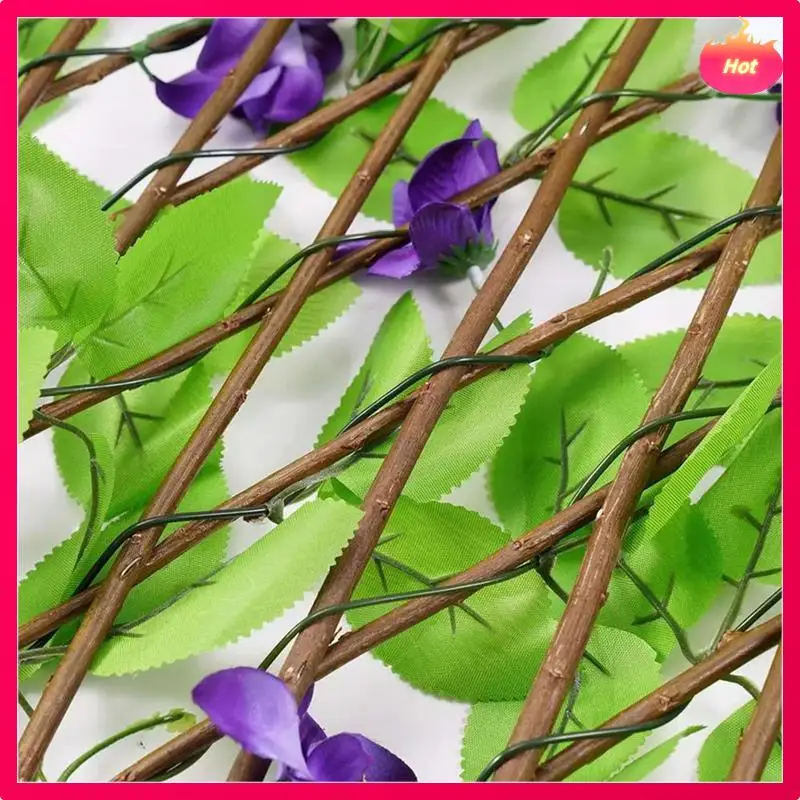 

ABYP 2Pcs 40Cm Simulation Fence Garden Decorative Plants Artificial Flower Retractable Garden Privacy Fence Decorative Fence