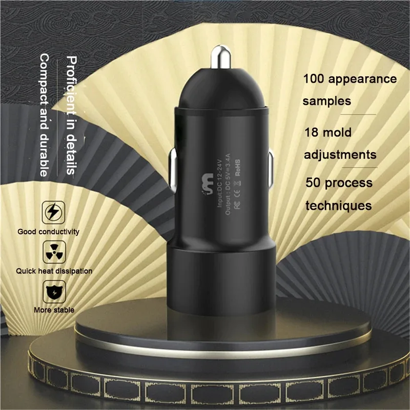 3.4A PD Mini Car Charger 12-24V Lighter Fast Charging Car USB Type C Charger for Xiaomi Samsung Huawei IPhone Power