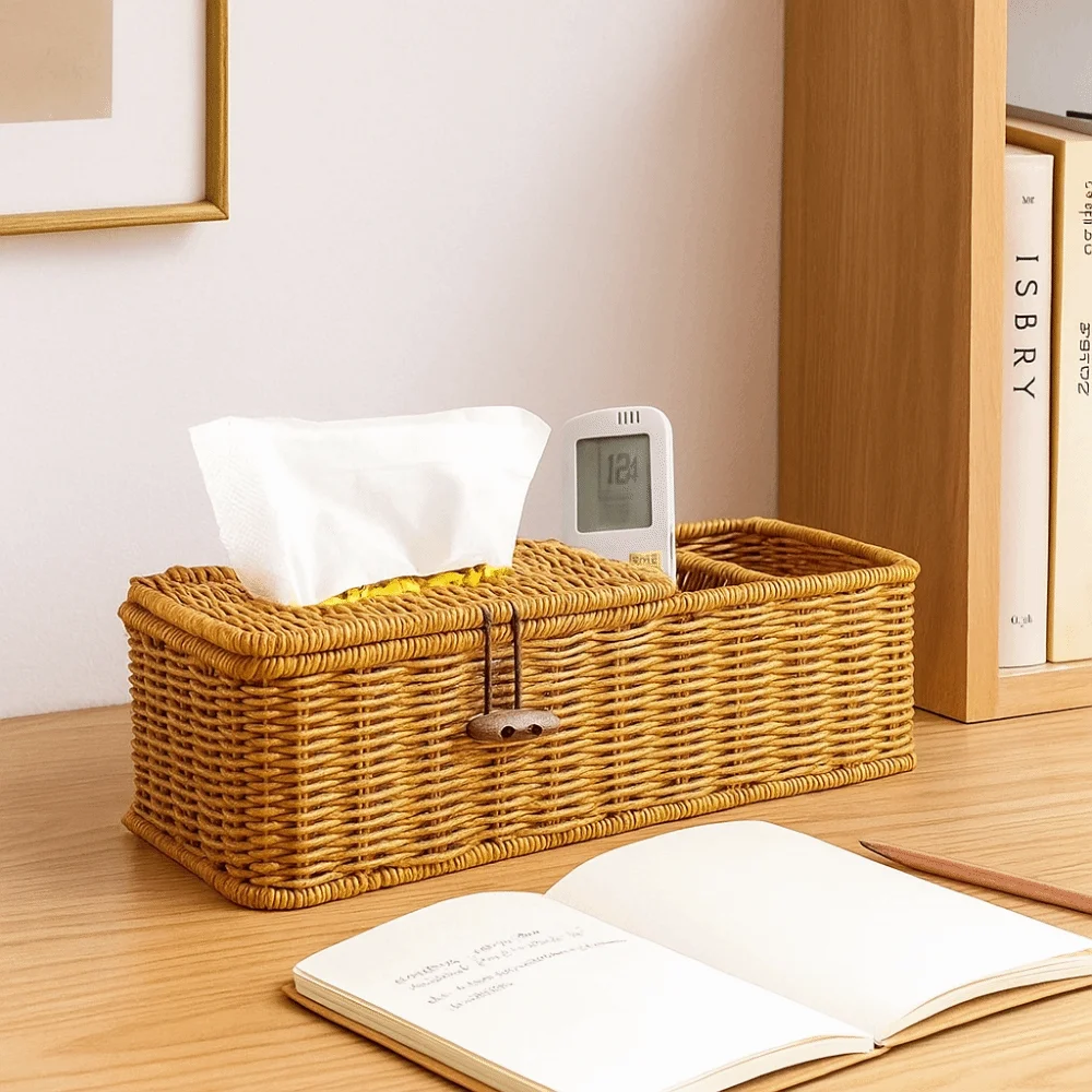 

Multifunctional Imitation Vine Tissue Box Breathable Vintage Paper Towel Holder Eco-Friendly Lightweight