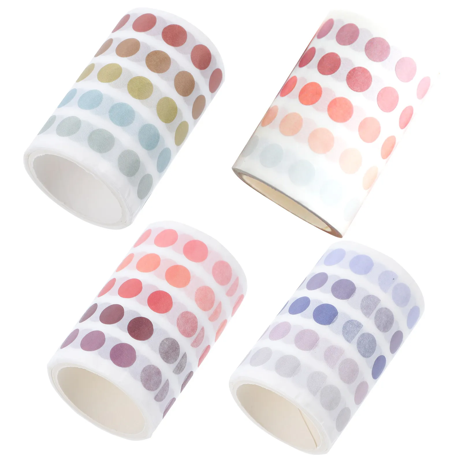 4Pcs Polka Dot Decorative Stickers for Scrapbooking DIY Crafts Journal Stationery Handmade Account Decoration High-Quality PP