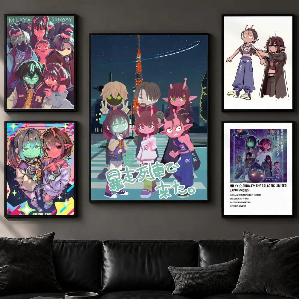 Art M-Milky SubwayS Poster Art  Self-Adhesive No Glue Residue Wall Decor for Bedroom Living Room