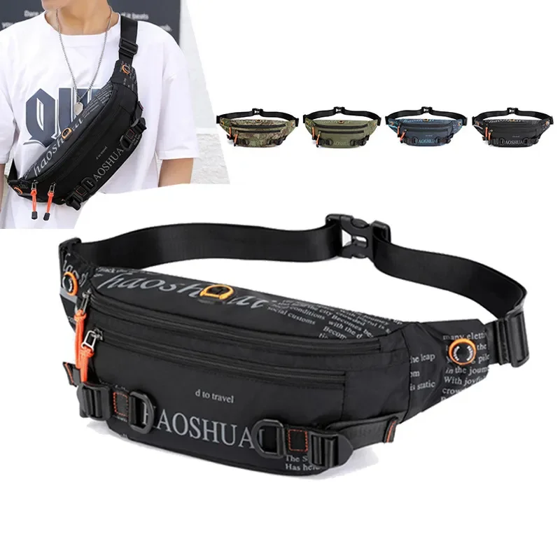 

Hip Travel Bag Nylon Bum Fanny Cross Pack Sling Chest Anti-theft Military Body Waist Pack Male Men For Running Belt Bag