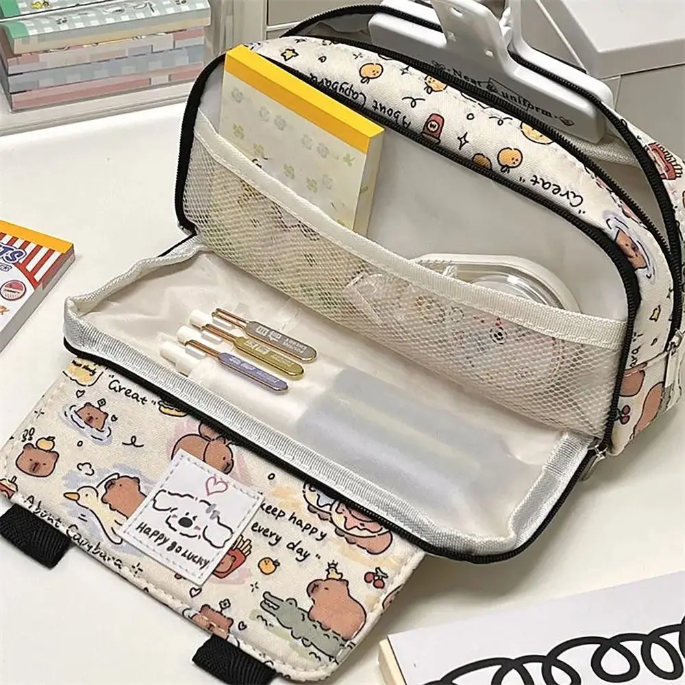 Large Capacity Pencil Pouch Cute Multi Layer Pencil Case Pouch, Durable Stationery Storage Bag For Students, School&Office