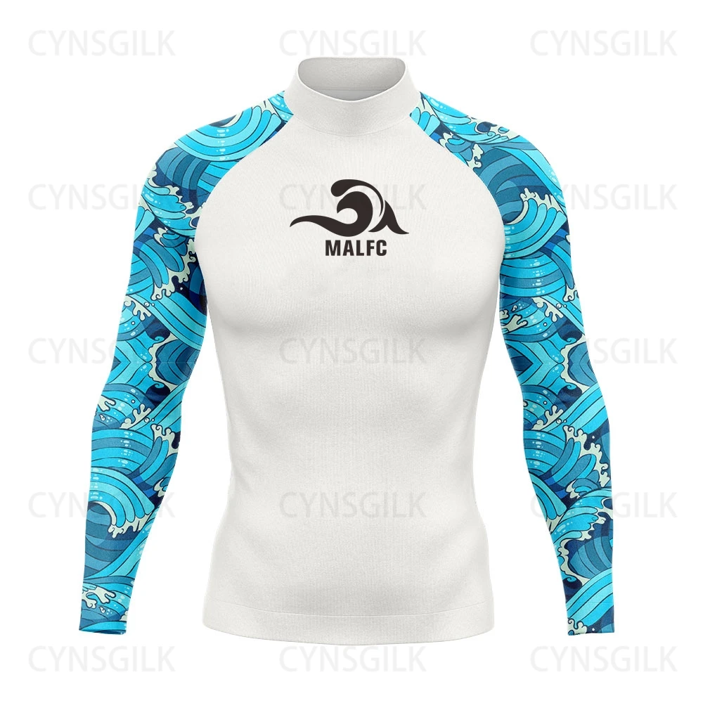 MALFC Rash guard for men Surfing Clothes Swimsuit Rashguard Surf Wear UPF 50 Water Sport Long Sleeve T-shirt Swimwear snorkeling