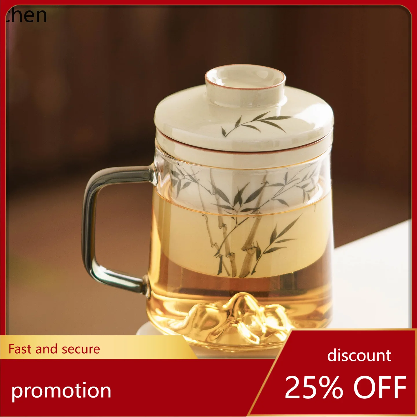 

Zml glass tea infuser mug - tea and water separation, home use, with lid