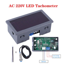 Tacómetro Digital LED de 4 bits, medidor de velocidad RPM, interruptor de proximidad Hall, Sensor NPN, herramienta de reparación de automóviles, ca 110V, 220V