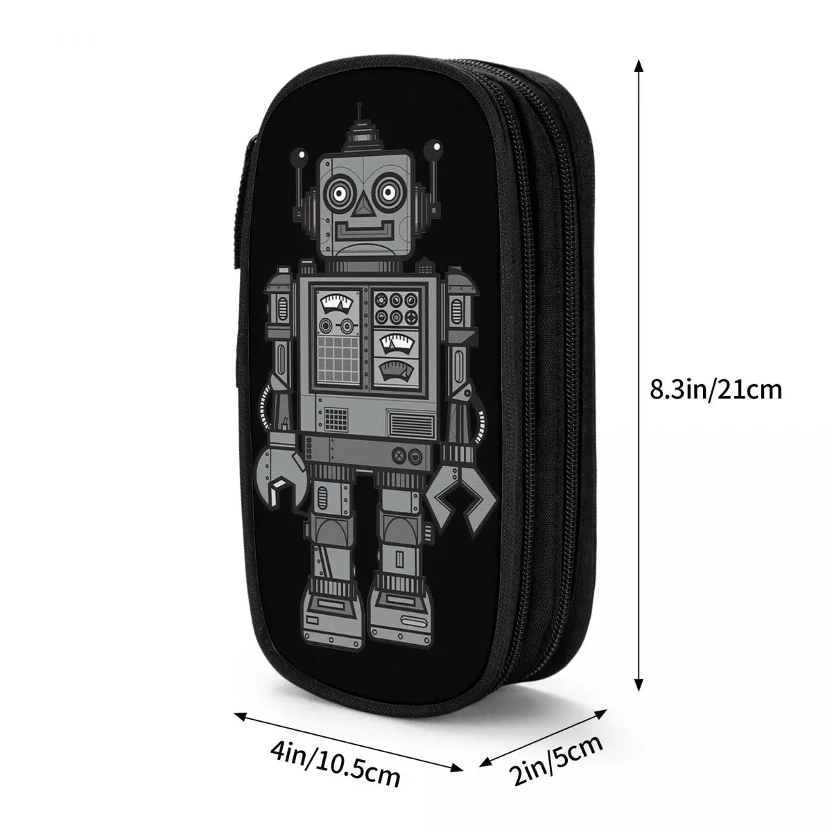 빈티지 로봇 연필 케이스 대용량 펜 가방 펜 상자 연필 주머니 소년 소녀 학생 편지지 학교 사무실