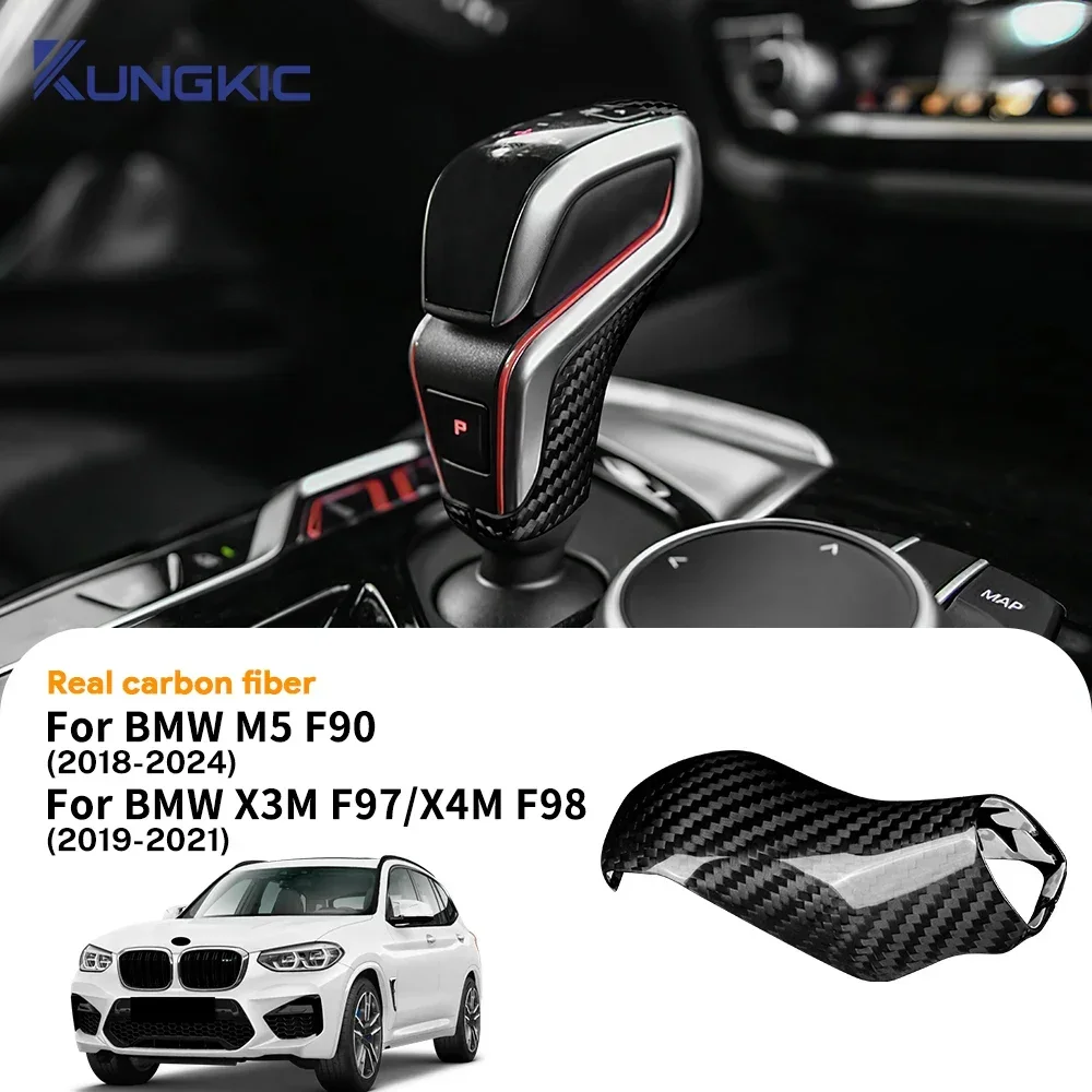 

Dry Carbon Fiber Automatic Shift Gear Knob Trim Cover for BMW F90 M5 F97 X3M F98 X4M 2019 to 2023 Car Retrofitting Accessories
