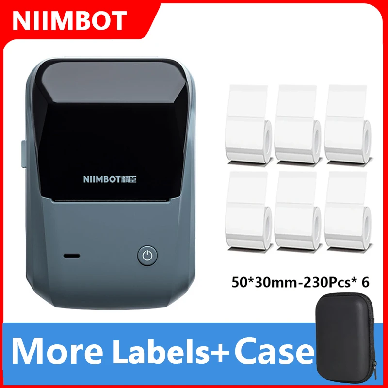 Niimbot B1 Portable Mini Label Printer Handheld Thermal Printer Adhesive Sticker Waterproof UV Paper Barcode QR Label Make Noink