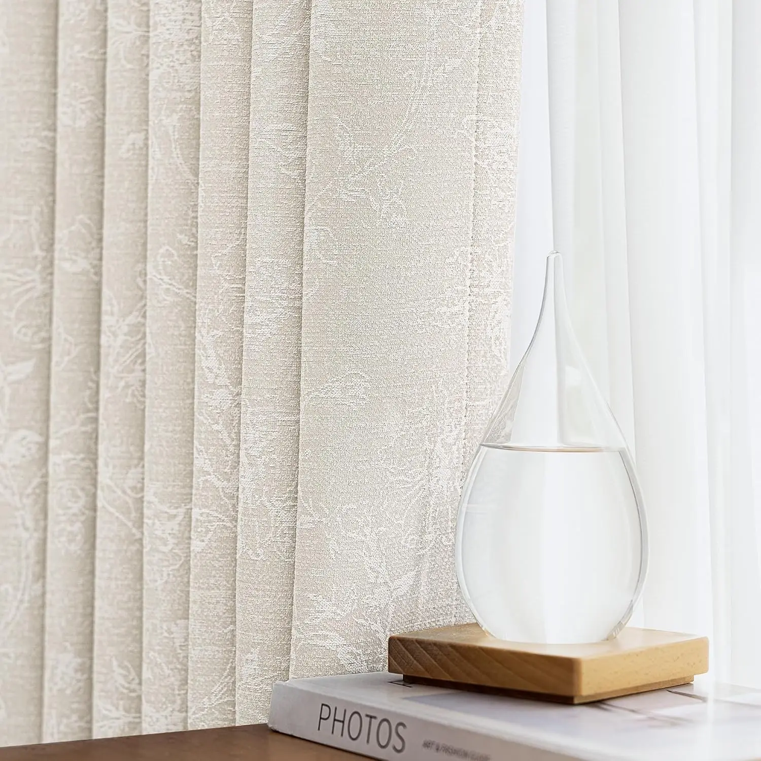 

Бежевые жаккардовые плотные шторы с цветочным принтом длиной 84 дюйма для спальни, цветочные синельные шторы в деревенском стиле для фермерского дома Living Roo