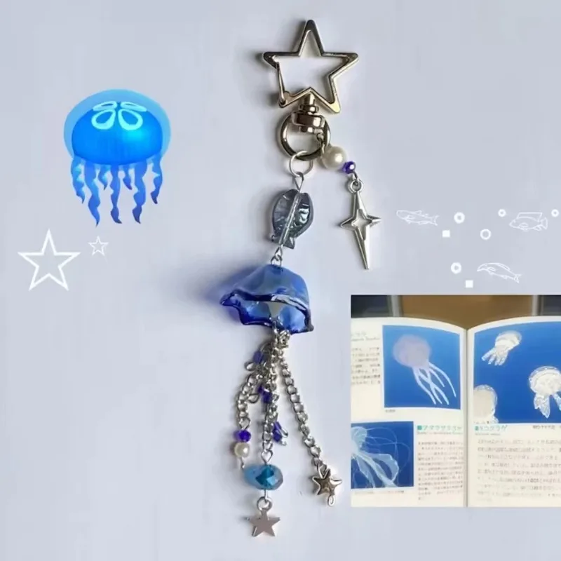 Jellyfish Phone Charm Strap - Jellyfish Star Keychain, Ocean Blue Charm, Cute Jellyfish Charm