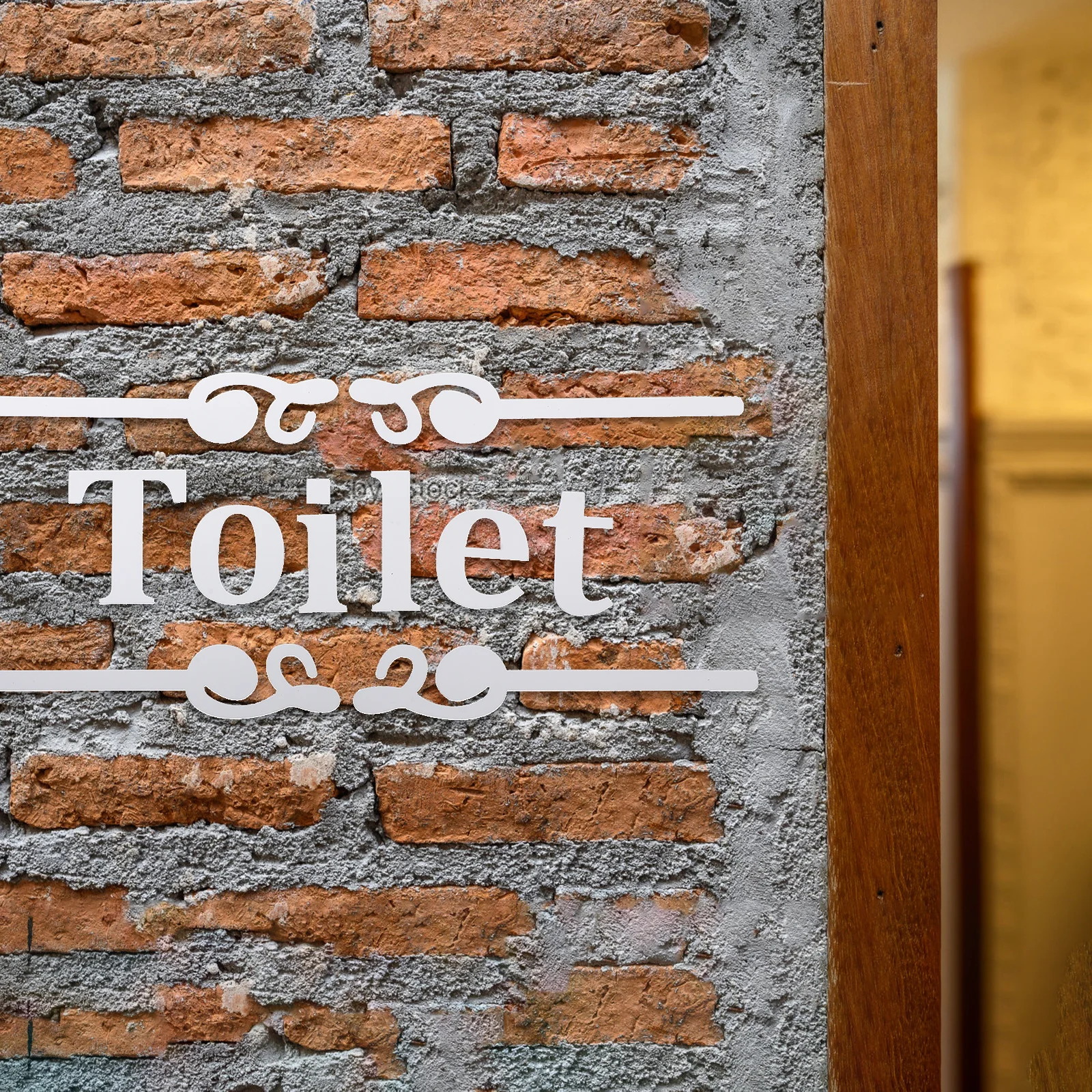 

2 set 2 Sets 3D Wall Sticker Bathroom Identification Signs Self Adhesive Decorative Decals For Home Toilet Washroom Decoration