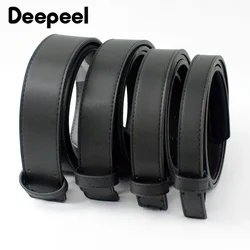 1Pc Deepeel 20/30/35/38mm Men's Black 2nd Layer Cowskin Belt Body Leather Craft Apparel Waistband Accessories Business Belts