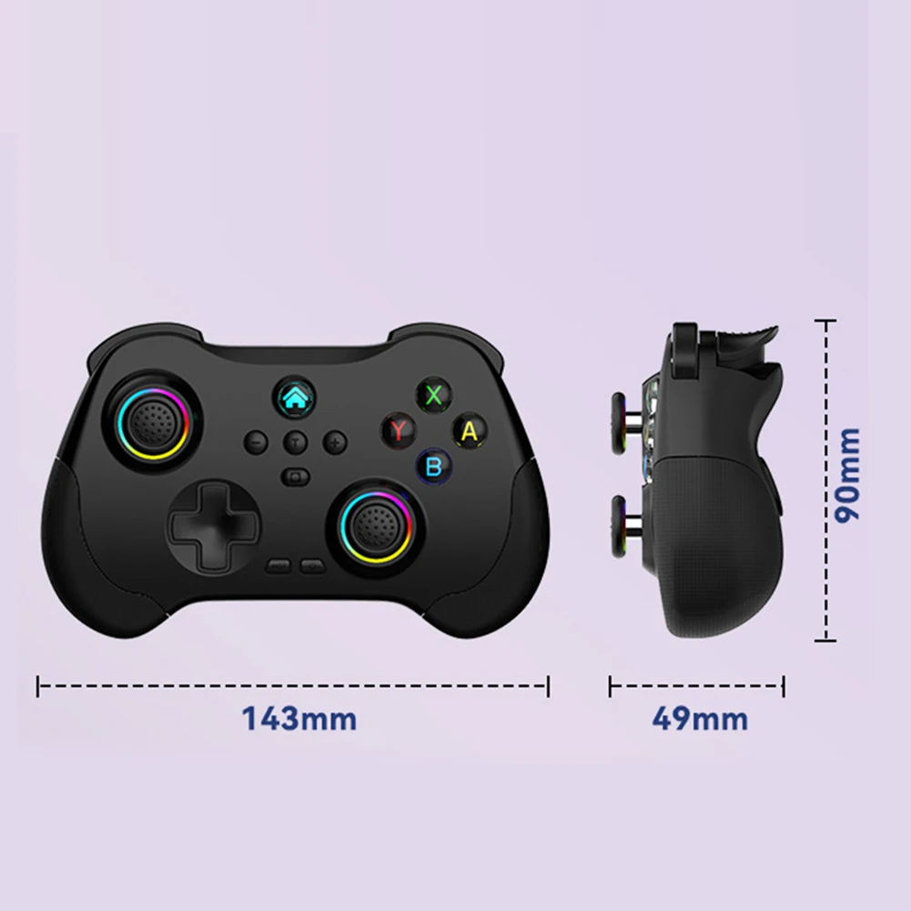 RGB 3D Джойстик с датчиком Холла для переключателя для SteamDeck для PS3 PS4, беспроводной игровой контроллер с двойной вибрацией и программируемым турбо