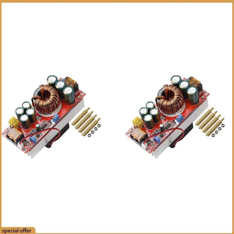 Módulo convertidor de refuerzo A68Z 2X 1500W 30A DC-DC 10-60V a 12-97V convertidor elevador de voltaje Boost CC CV módulo de fuente de alimentación