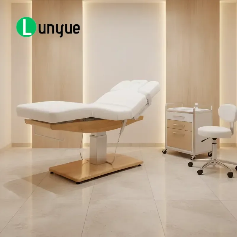 White Luxury 3 Motor Beauty Bed Multifunctional Facial Eyelash Massage Sofa for Spa Wellness Treatment Furniture