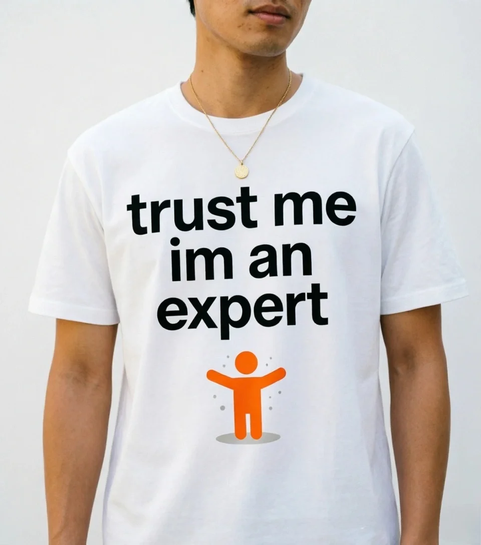 Unisex Trust Me Im An Expert Funny Slogan Stick Figure Graphic T Shirt Humor Quote Short Sleeve Casual Tee