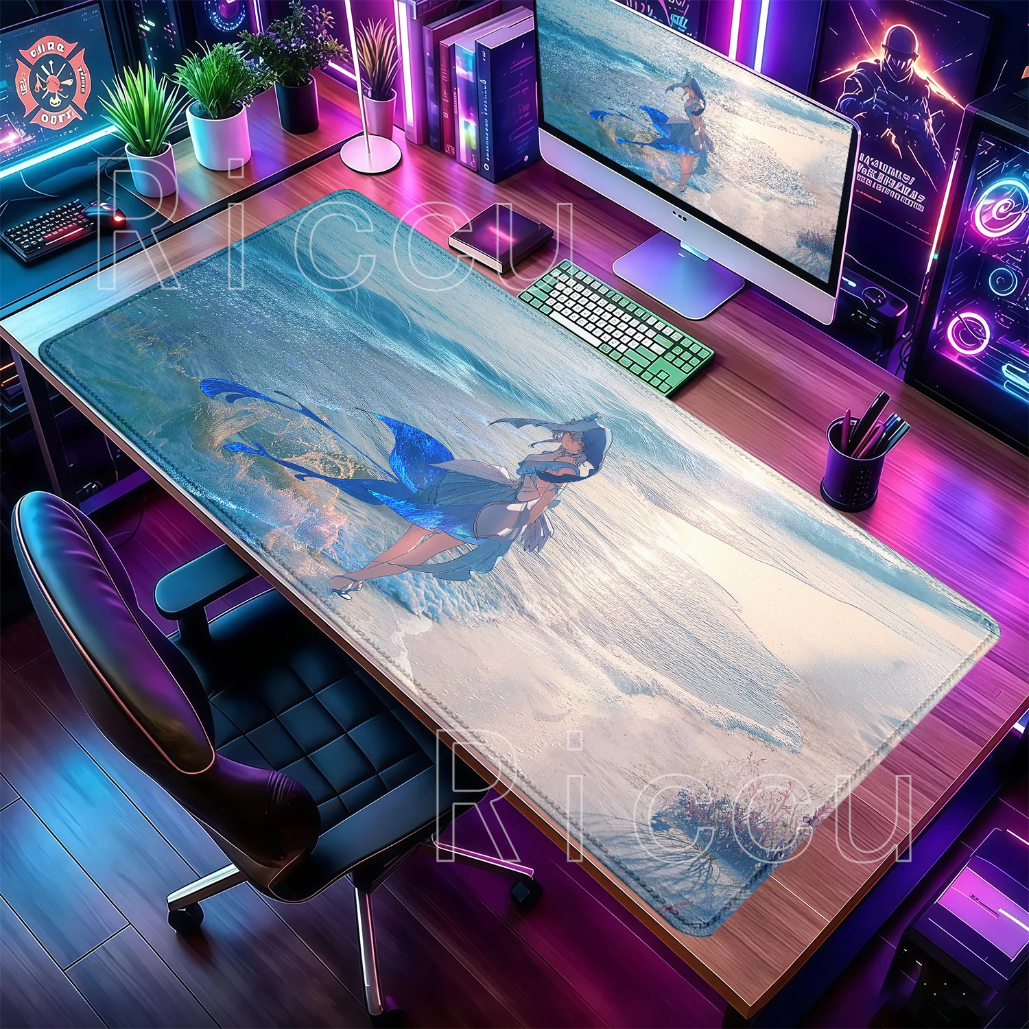 Mousepad The Shorekeeper Gaming Wuthering Waves Office Accessories Deskmat Anime Girl Non-slip PC Keyboard HD Printing Mouse Pad