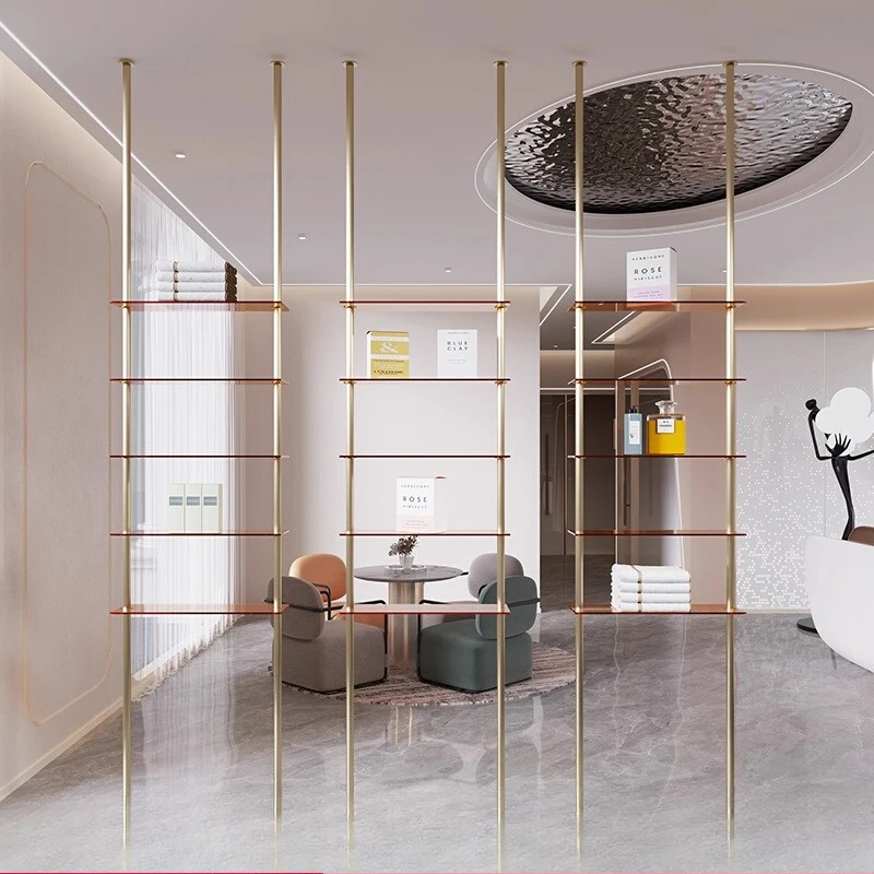 

Commercial partition display stand Beauty salon Product display cabinet Screen Clothing store Retractable shoe and bag