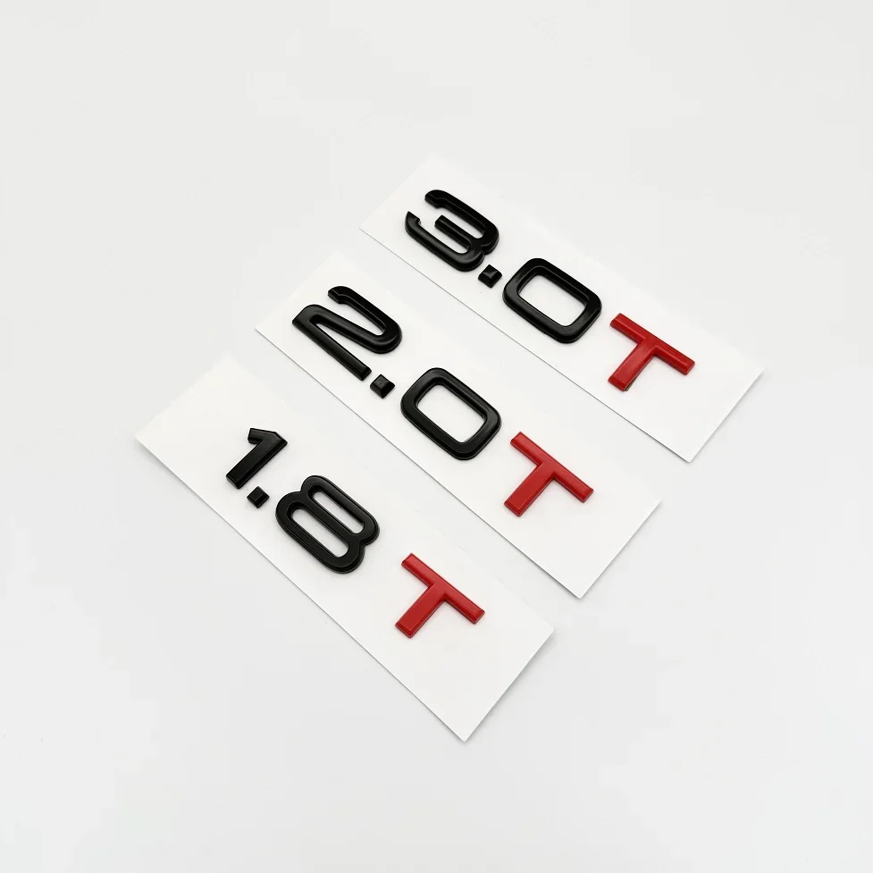 

Car 3D ABS 1.8T 2.0T 3.0T Trunk Letters Logo Displacement Badge Emblem Decals Sticker For Audi A1 A3 A4 A5 A6 A7 A8 Q2 Q3 Q5 Q7