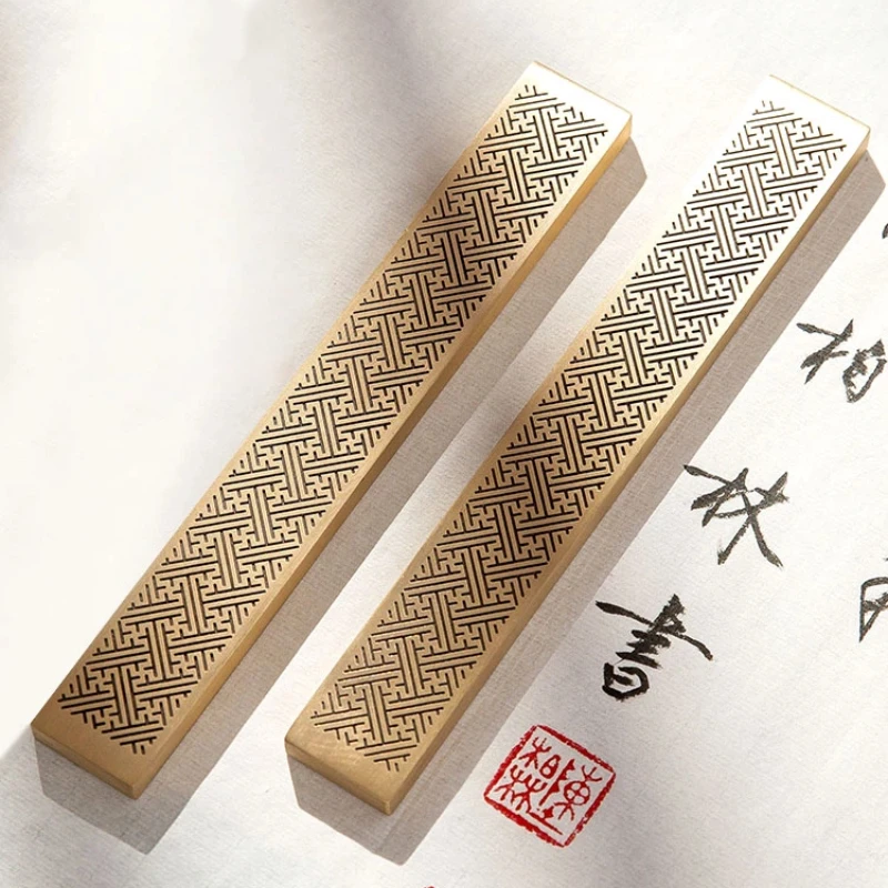 Brass Calligraphy Paperweight Paper Press Book Press Bar For Chinese Calligraphy Writing Practice Desktop Stationery Supplies