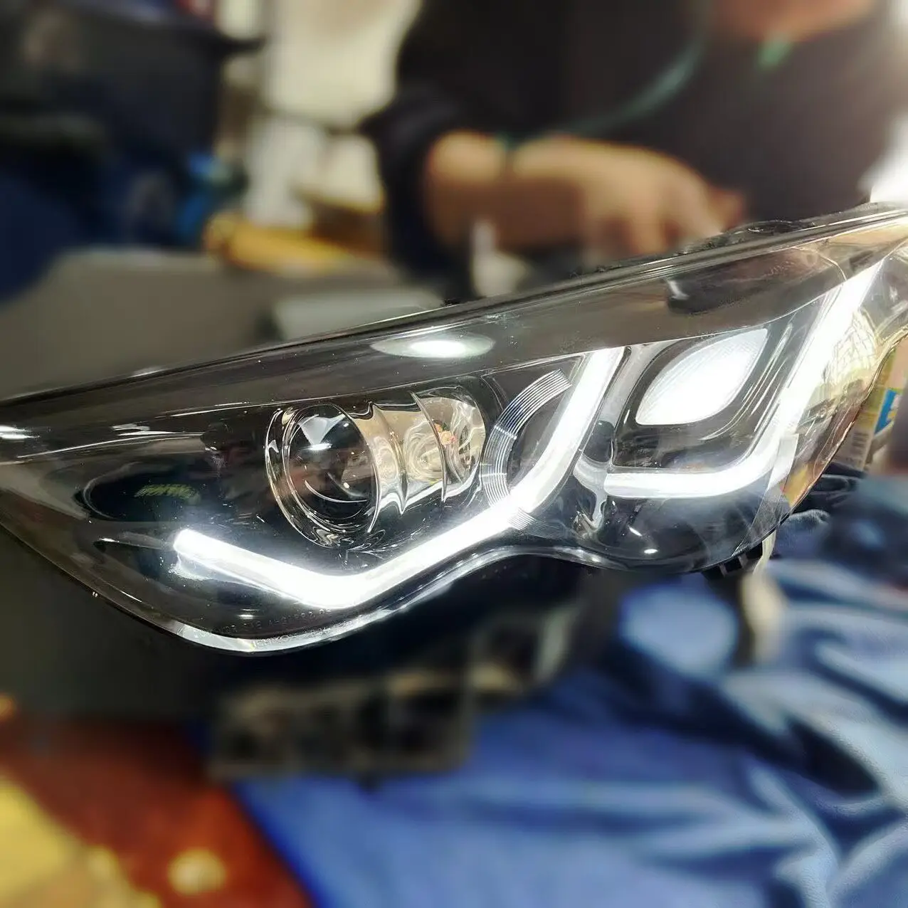 

Комплект фар для Infiniti FX35 FX37 QX70S, 2012-2019 гг., светодиодные ДХО, лазерные линзы, дневные ходовые огни, автомобильные фары