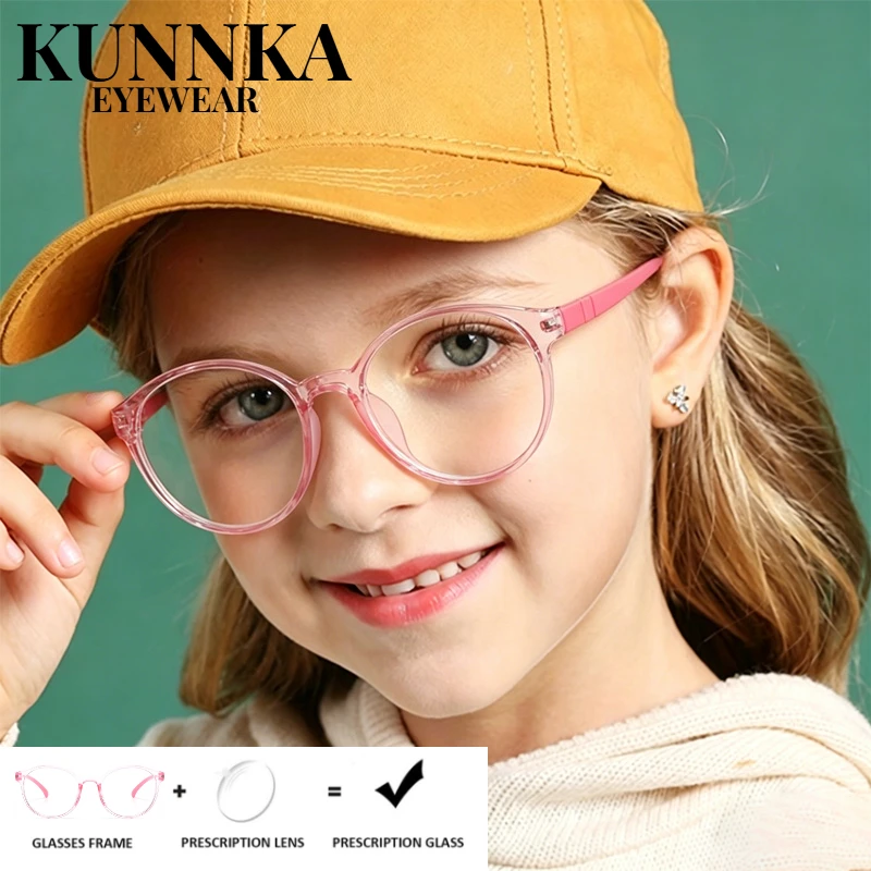 

KUNKKA Kids Anti Blue Rays Adolescent Prescription Glasses for The Nearsighted Boy Girl Short-sight Eyewear 0 -0.5 -1.0 To-4.0