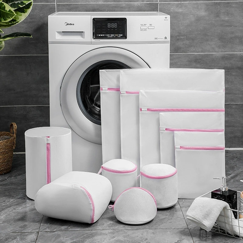 Sacos de lavanderia de malha fina sem chumbo com zíper resistente para delicados 3 sacos de lavagem de lavanderia duráveis protegem roupas na máquina de lavar