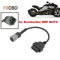 Cable adaptador de diagnóstico OBD2, conector OBD Mortor de 6 pines macho a 16 pines hembra para Bombardier BRP MOTO ATV UTV motocicletas