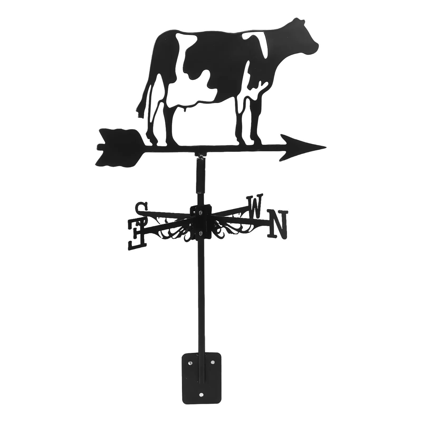 Cow Weathervane 3D Iron Wind Direction Indicator for Roof Garden Patio Yard Outdoor Decor