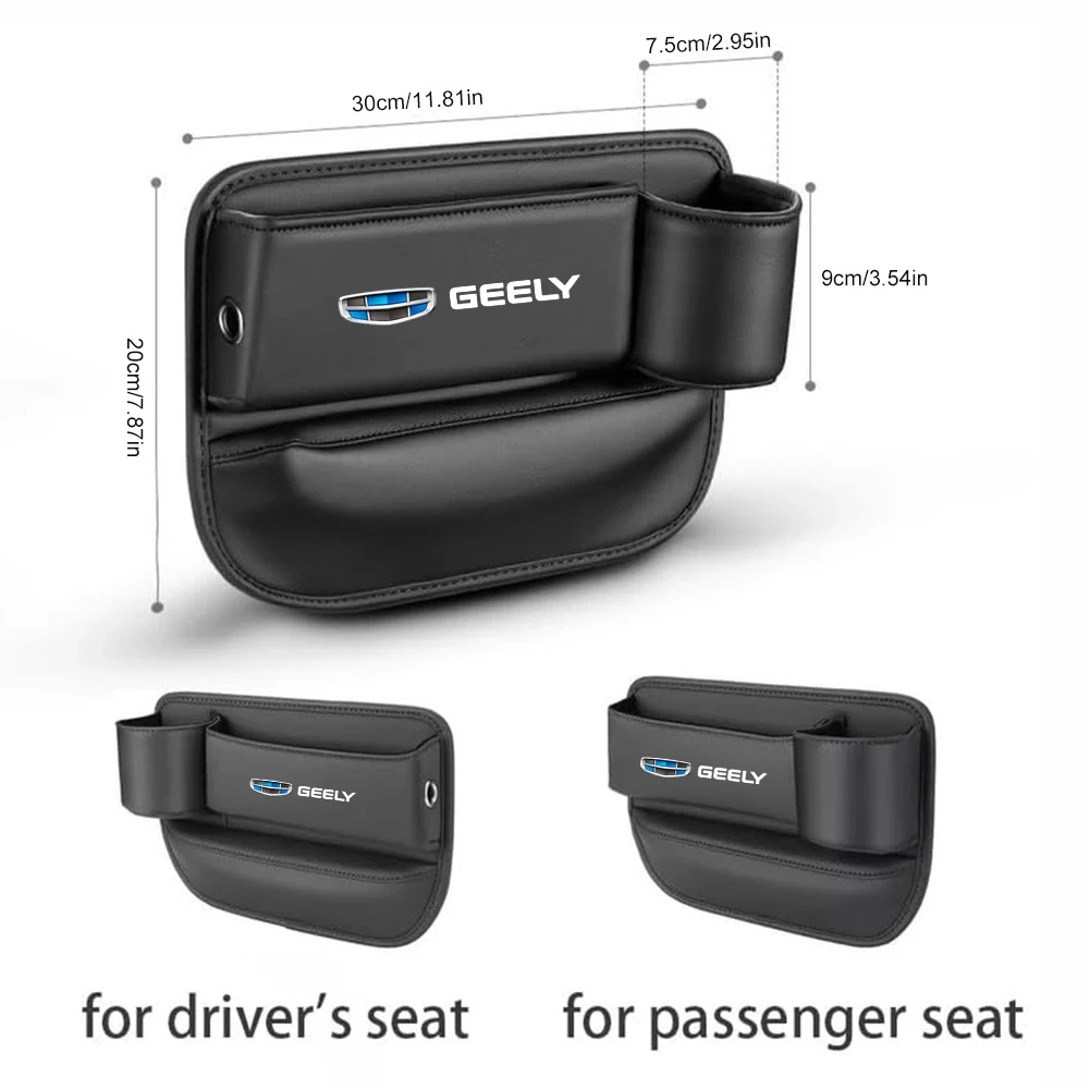 For Geely Coolray Monjaro Geometry GX3 Emgrand EC7 Car Seat Sewn Gap Crevice Slot Storage Box With Cup holder Auto Accessories