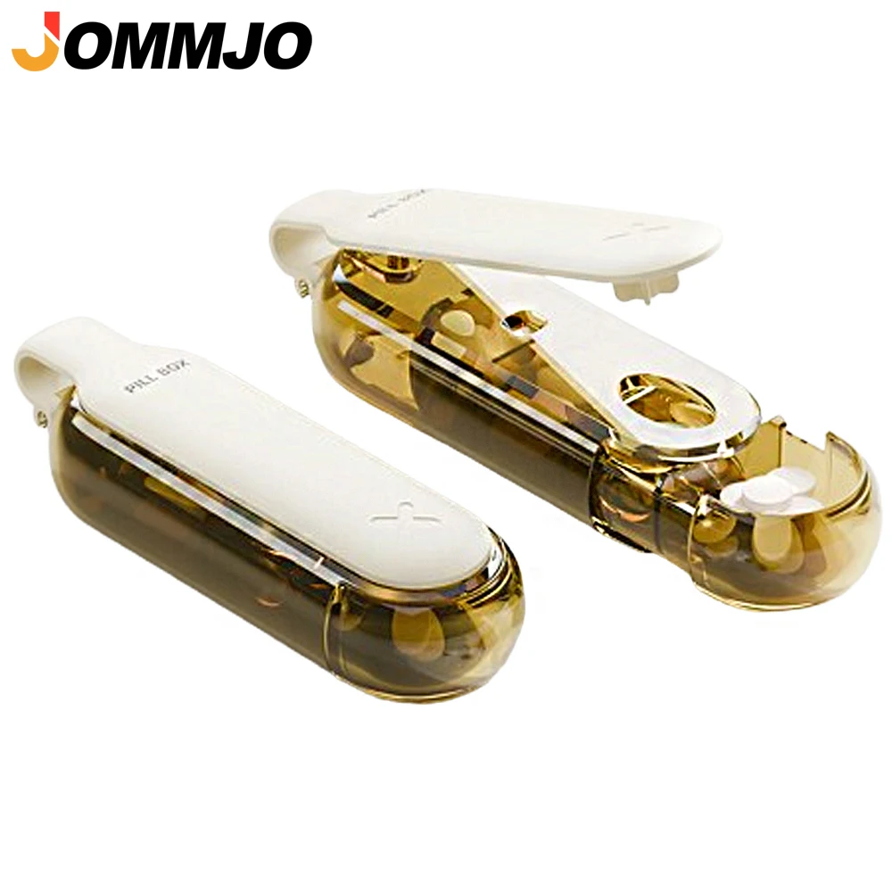 

1PCS Daily Pill Organizer 4 Compartments, Small Pill Box Portable Travel Pill Case,Compact Travel Medicine Organizer for Vitamin