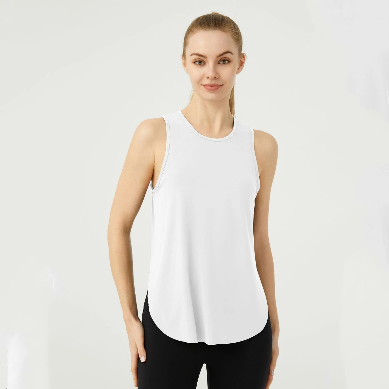 New Summer Sleeveless Yoga T-Shirt Women Loose Fitness Running Tank Top Breathable Quick Dry Gym Vest Female Workout Sport Shirt image 2
