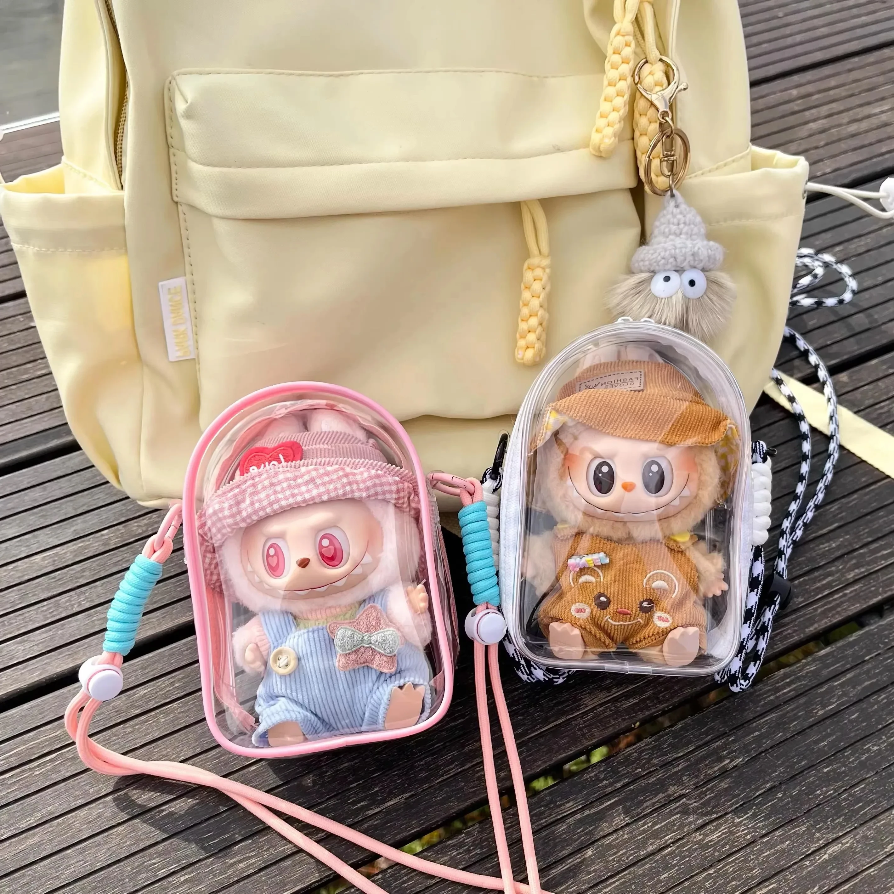 Labubu الغطاء الواقي Labubu يجلس حفلة 17 متر القطن دمية آلام الكتف حقيبة التخزين حقيبة Labubu حقيبة مشي الغبار #2