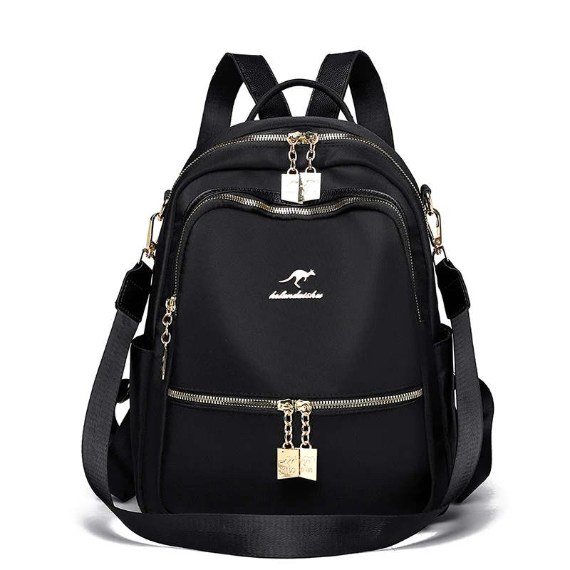 

Nylon Fashion Women's Backpack Large Capacity Retro High Quality Simple Adjustable Shoulder Strap Zipper Leisure Travel Backpack