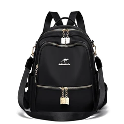 Nylon Fashion Women's Backpack Large Capacity Retro High Quality Simple Adjustable Shoulder Strap Zipper Leisure Travel Backpack