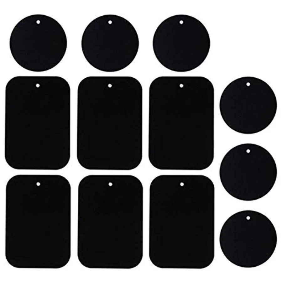 

Smartphones Metal Plate 12 Pack for Phone Car Mount Holder Cradle with 3M Adhesive Compatible with Magnetic Mounts - 6 Rectangl