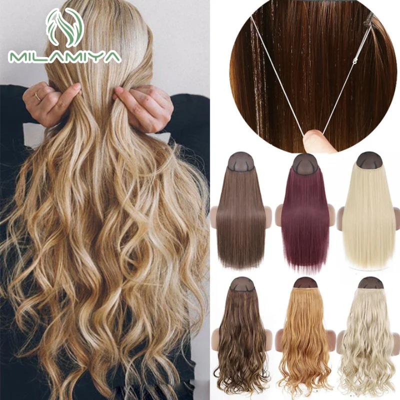 Kẹp Tóc Thẳng Ombre Cá Dòng Con Người Tóc Tự Nhiên Remy Tóc Thẳng Bộ Tóc Giả Tóc Vàng Cho Nữ