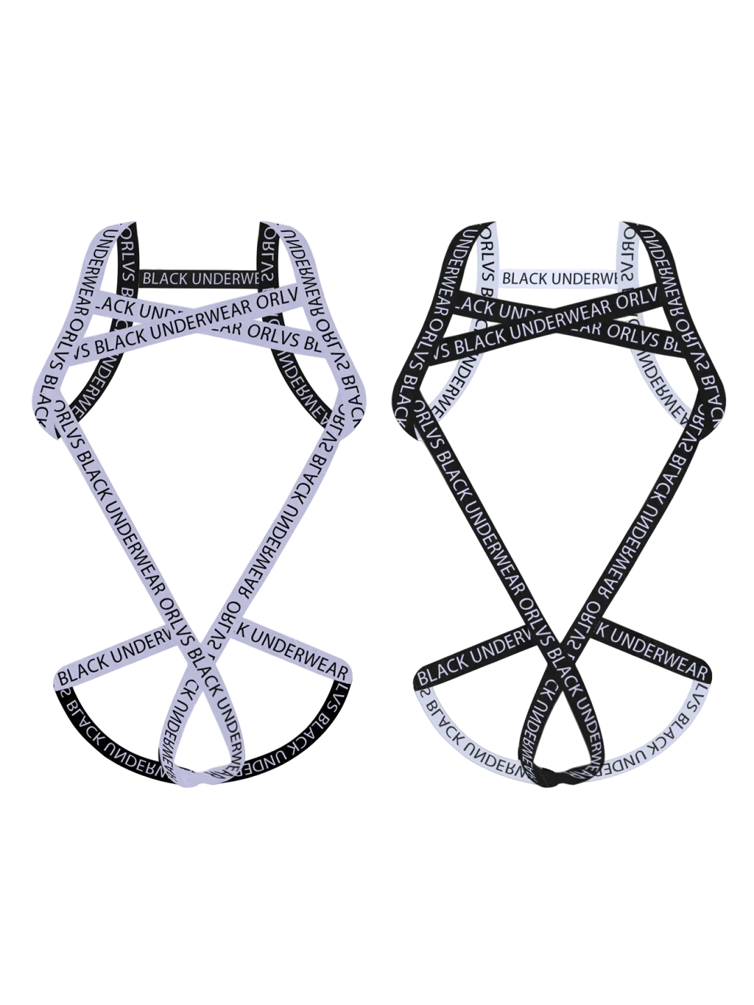 Men's Letter Print Elastic Harness Strap Cross Band Body Chain Sexy Underwear Accessory Chest Belt