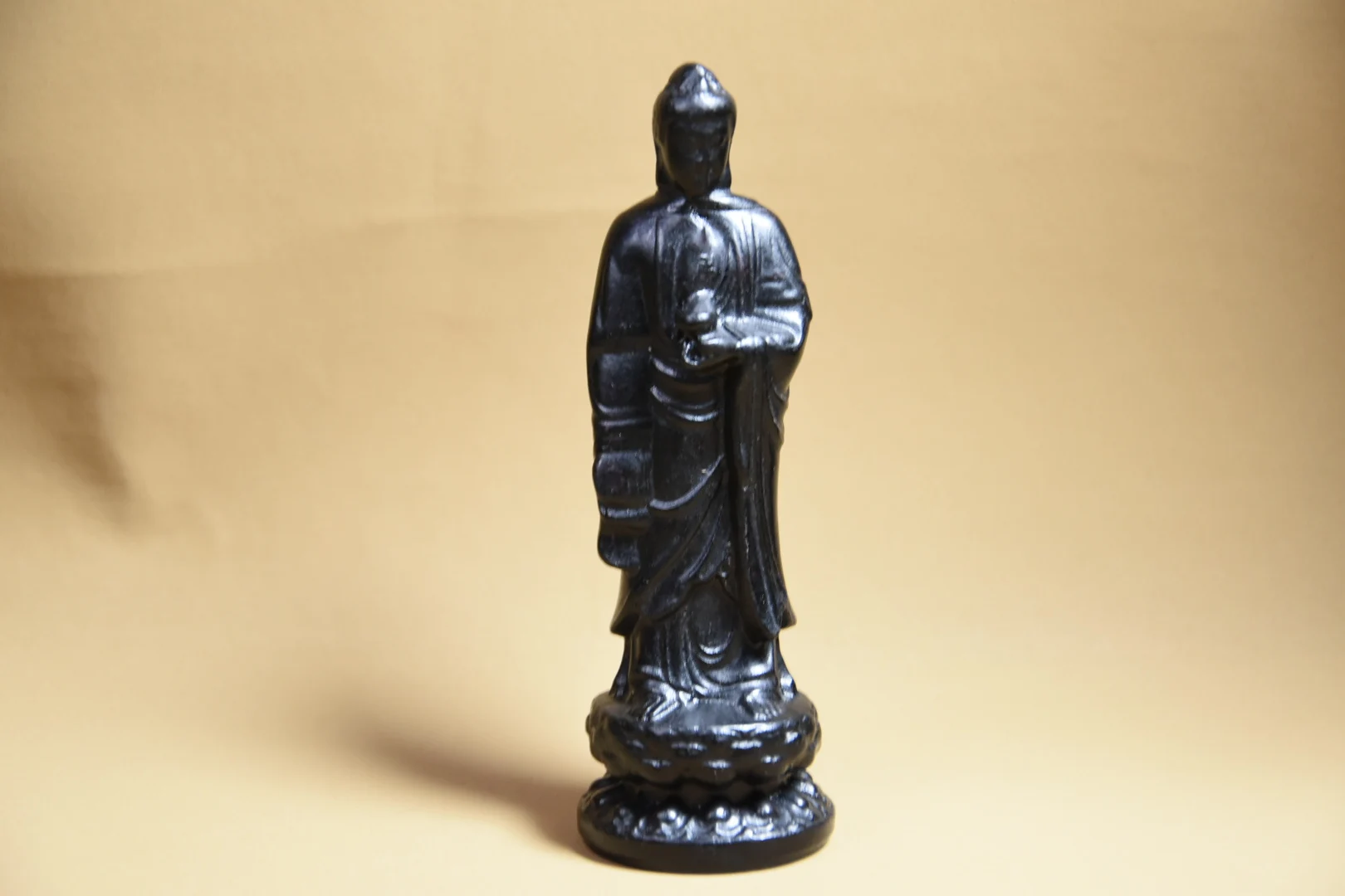 Rulai Buddha Statue Meteorite Accent Piece Home Décor, Entryway Car Ornament Small Sculpture for Family Decoration and Art Craft