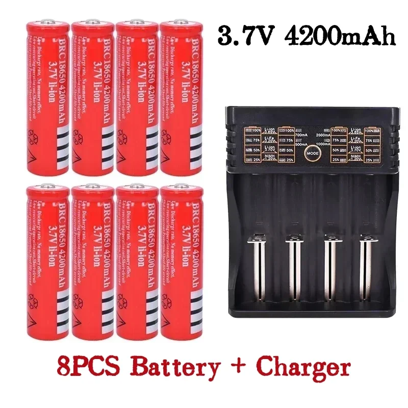 

Rechargeable Lithium-ion Battery with Charger, 18650 EvreFire Flashlight, 100% Original, Free Shipping, 3.7V, 4200 mAh