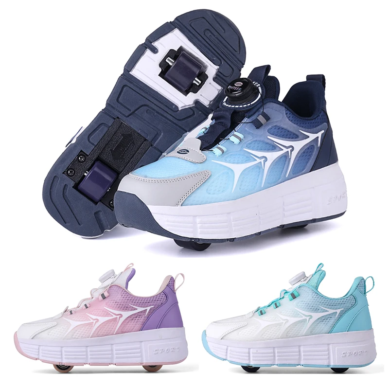 

Roller Skating Men's And Women's Universal Double Row Roller Skates Casual Sneakers Fashion Outdoor Sneakers Boys Girls