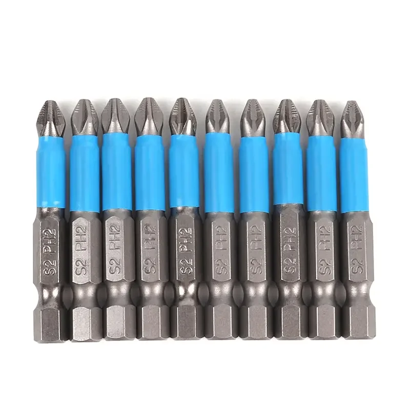 10 x 50mm Single Head Screwdriver Bits, Non-Slip Electric Screwdriver Bits, Magnetic Phillips Drill Bits, Non-Slip Screwdriver B