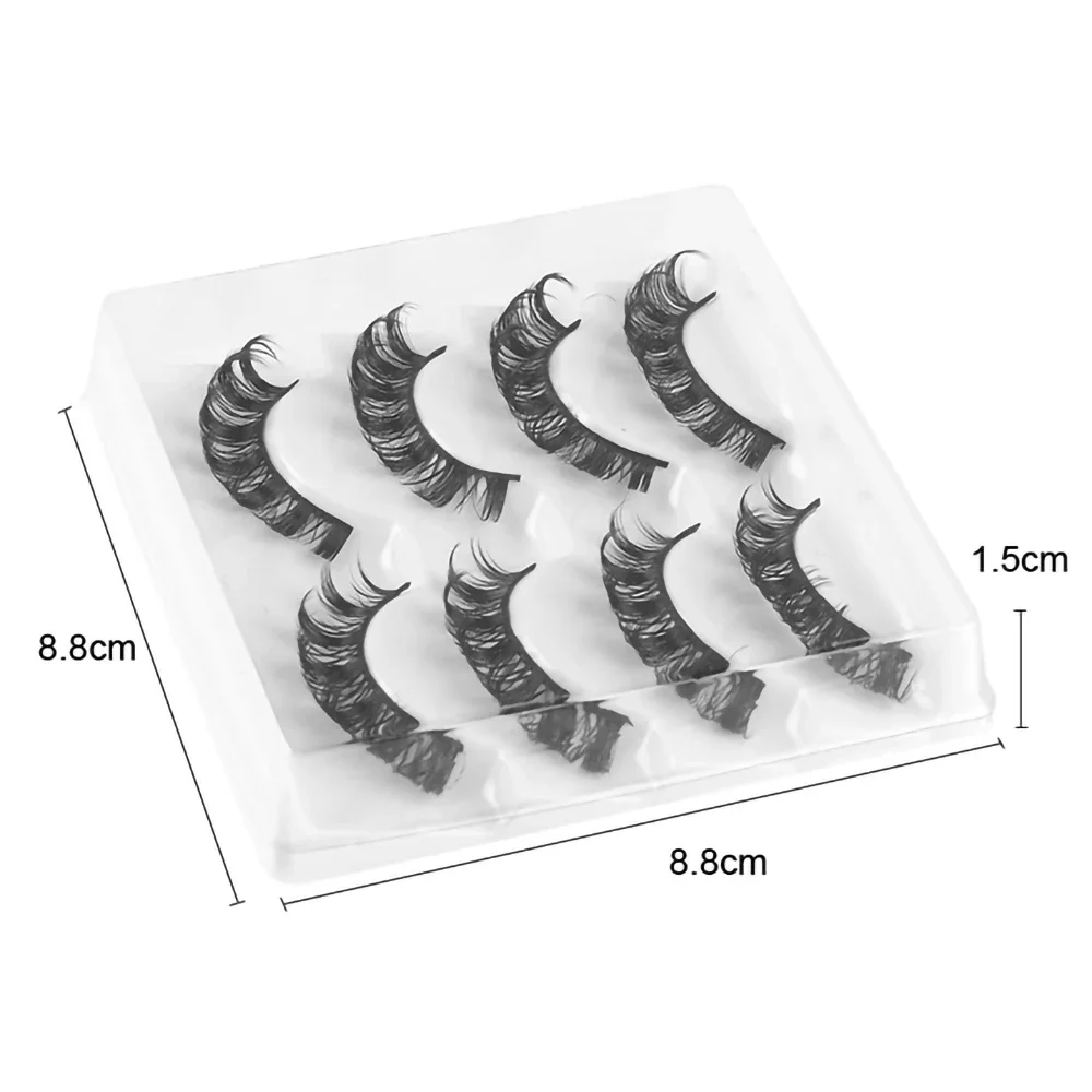 柔らかいミンクの髪で作られた3Dつけまつげ,4ペア,偽のエクステンション